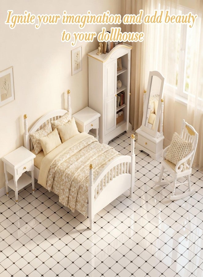Flutesan 3 Pcs Miniature Dollhouse Wallpaper and Flooring Peel and Stick 1:12 Scale Self Adhesive Doll House Wallpaper DIY Mini Dollhouse Accessories 8.27 x 11.69 Inch (Checks) - Image 4